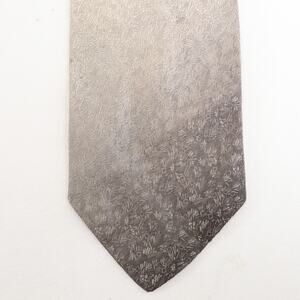 Lilly Dache Marv Miller Tie Mens 56 in Silk Gray Ombre Abstract Geo Floral Wide